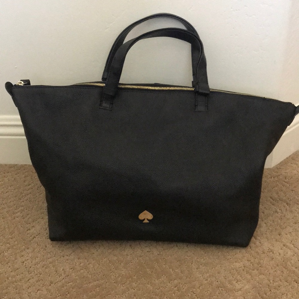 Kate Spade large black leather tote